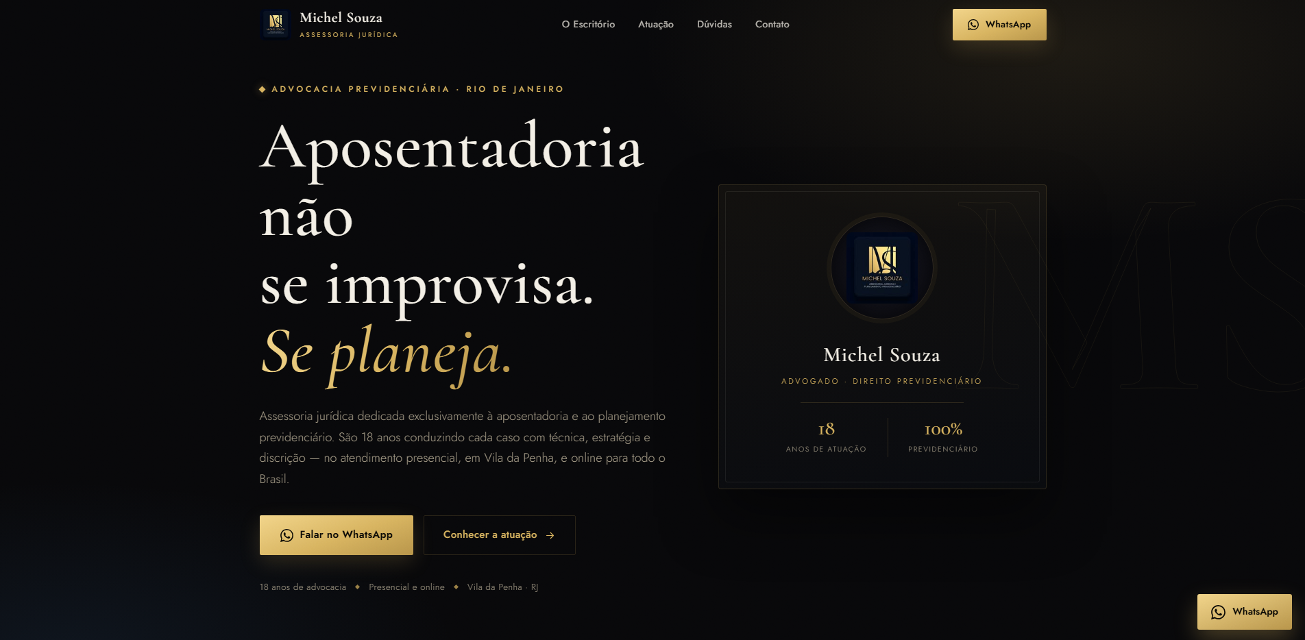 Hero do site Michel Souza Assessoria