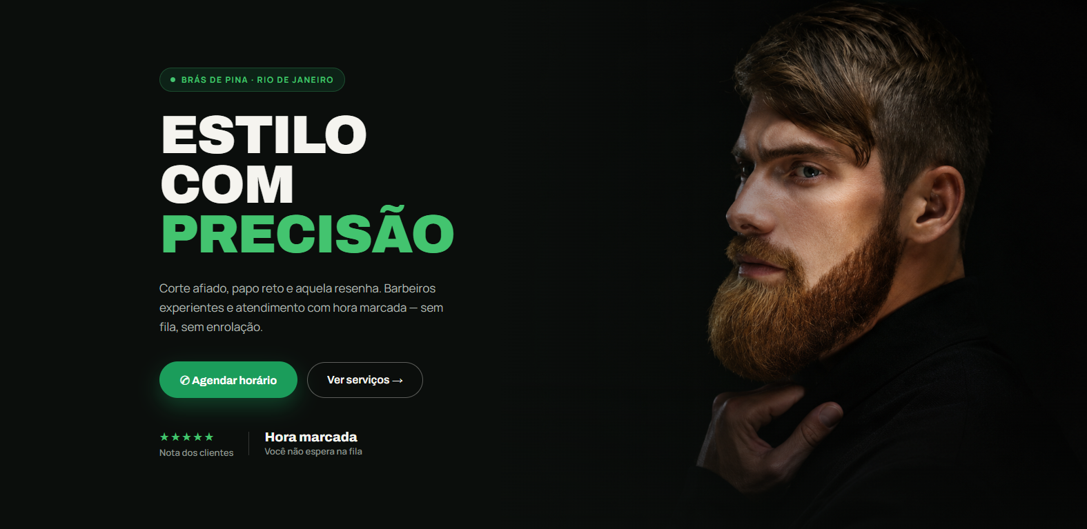 Hero do site da Barbearia Resenha